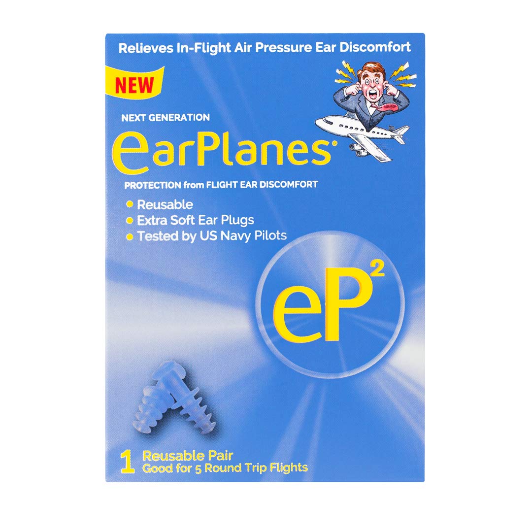 EarPlanes EP2 UltraReusable Earplugs, Airplane Pressure Prevention