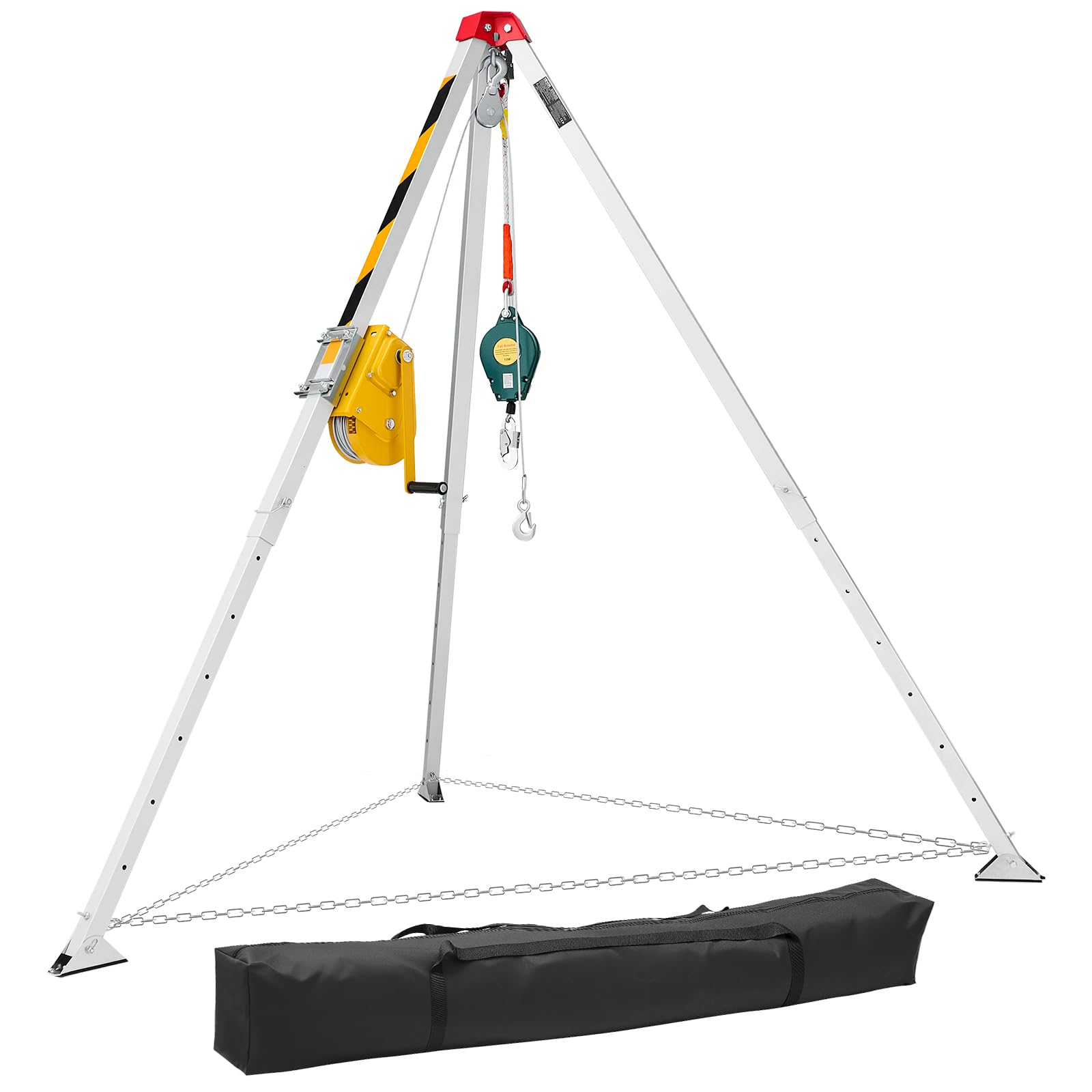 Photo 1 of **MISSING TRIPOD PARTS**VEVOR Confined Space Tripod Kit, Heavy Duty Rescue Tripod Lifting Hoist 2600 lbs Winch, 4.76 ft Adjustable Legs, 98.5 ft Cable Portable Kit, 32.8 ft Fall Protection, 5.25-8.04 ft Working Height