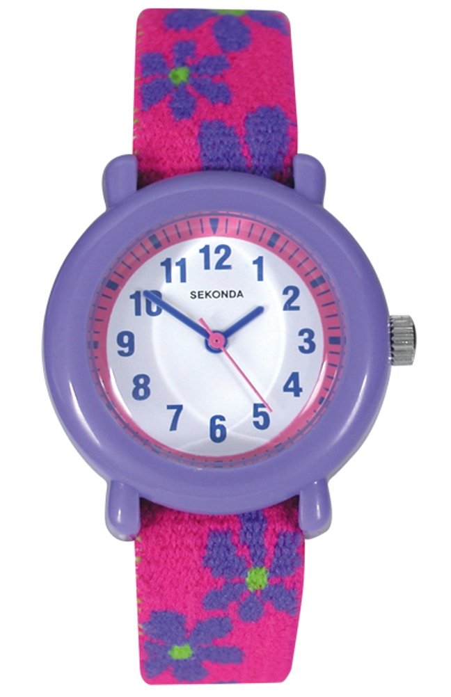 Sekonda Children's Quartz Watch with White Dial Analogue Display and Pink Plastic Strap 4627.05