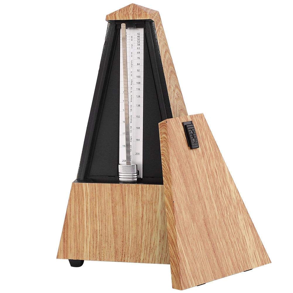 Bnineteenteam Mechanical Metronome, Guitar Metronome Piano Drum Instrument Tower Type Metronome(Shallow Wood Grain)