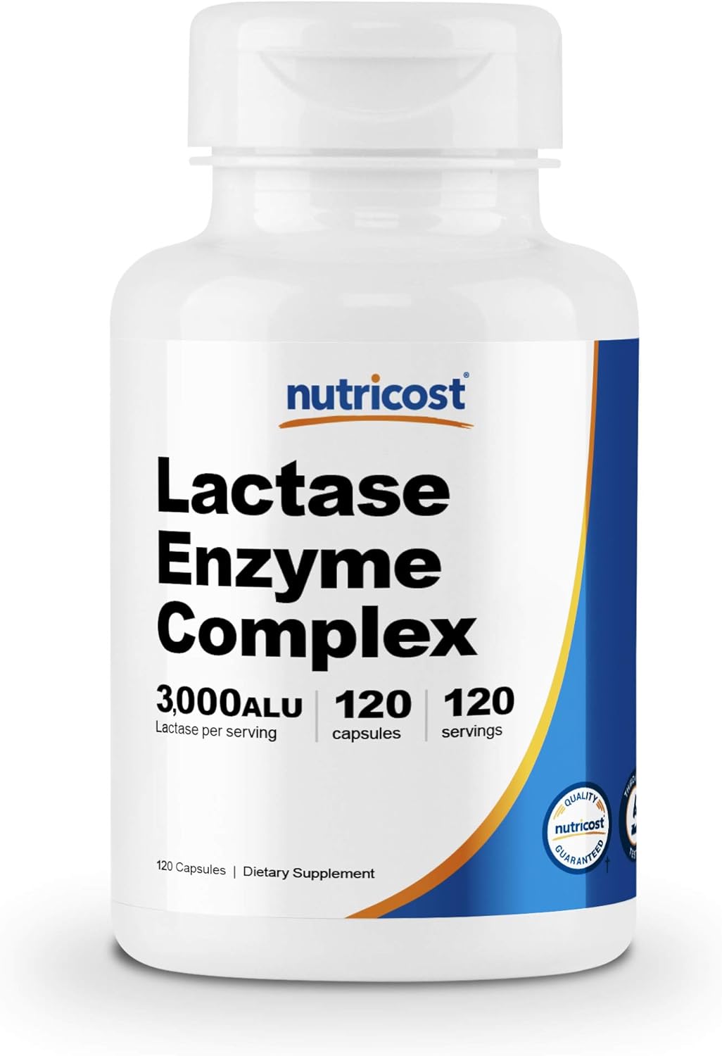 Nutricost Lactase Enzyme Complex 3,000 FCC ALU, 120 Veggie Capsules - Non-GMO, Gluten Free, 120 Servings: Health & Personal Care