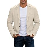 Linen Blazer for Men Casual Sport Coat Notch Lapel Suit Jacket | Notch Lapel Blazer,Button Front Lightweight Sport Coat,Wedding Business Casual Jacket
