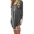 DEARCASE Women's Long Sleeve Casual Loose T-Shirt Dress