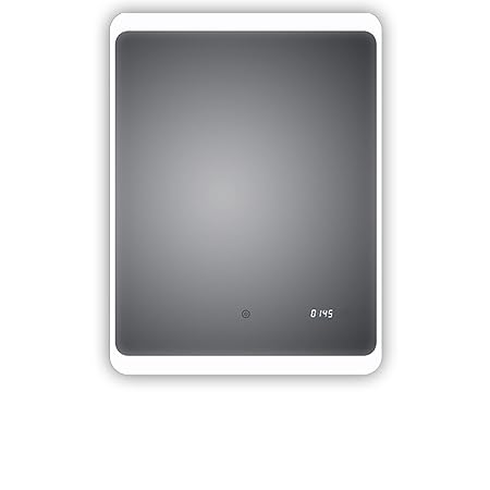 HOKO® LED Badspiegel mit digitaler Uhr, Detmold 60x80cm, Badezimmerspiegel mit Uhr, Energieklasse A+ (WEEE-Reg. Nr.: DE 40647