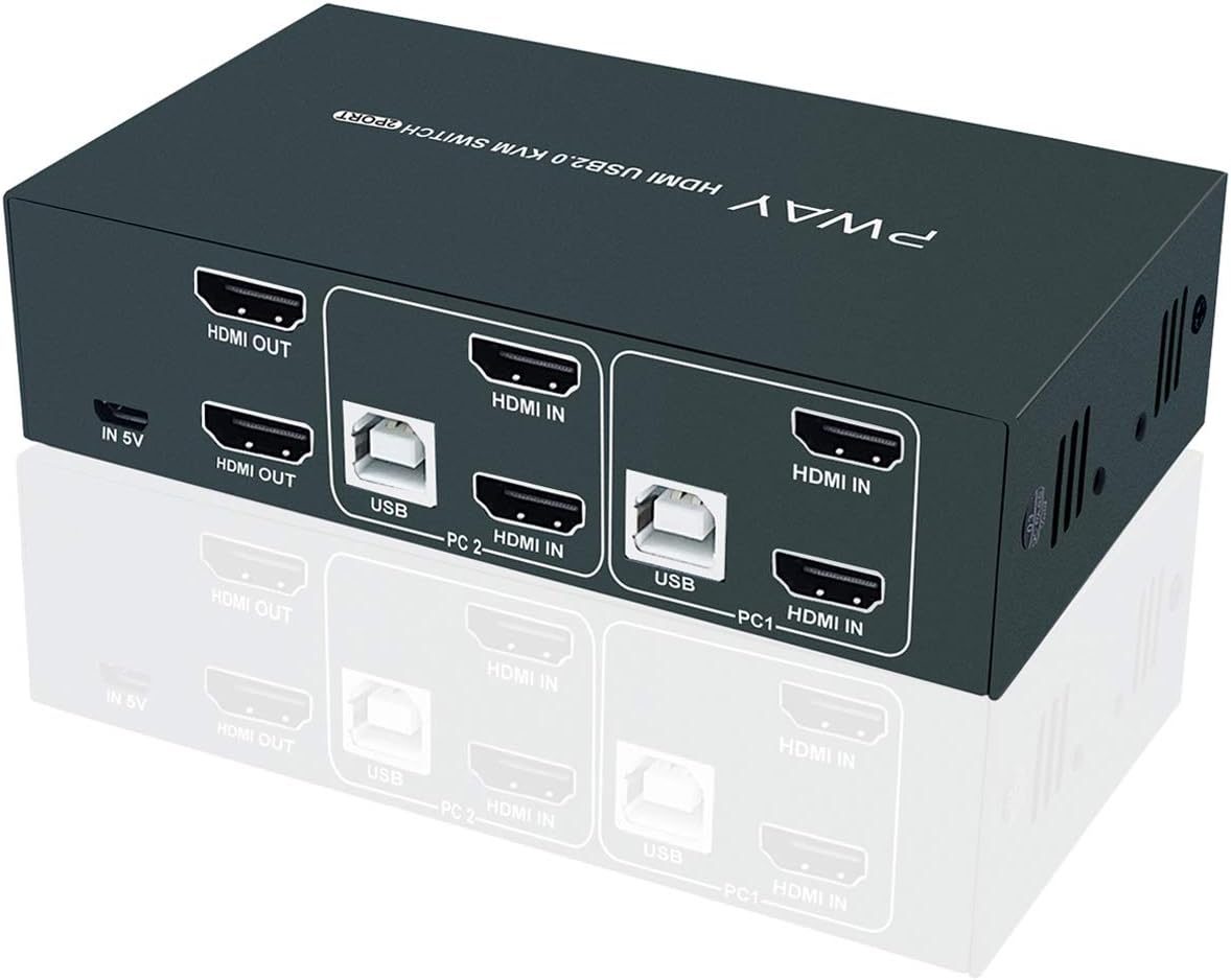4-Port Dual 4K60Hz Hybrid KVM-Switch für 4 PCs & 2 Monitore