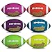 Atomic Athletics 6 Pack of Neon Rubber Playground Footballs – Youth Size 7, 10.5
