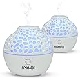 APOMOTOT 2 Pack Essential Oil Diffuser,Mini Portable Aromatherapy Diffusers,60ml Cool Mist Humidifier with USB 7 LED Light Color,Waterless Auto Shut-Off for Gift Home Office Room