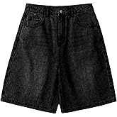 OYOANGLE Boy's Jorts Baggy Jean Shorts Straight Leg Loose Denim Shorts with Pockets