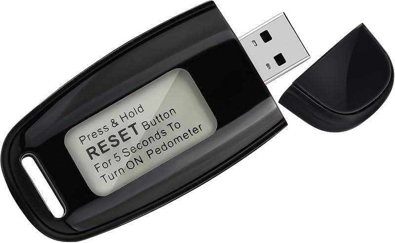 Flintronic 3D Pedometer USB Rechargeable Real Time Steps Black