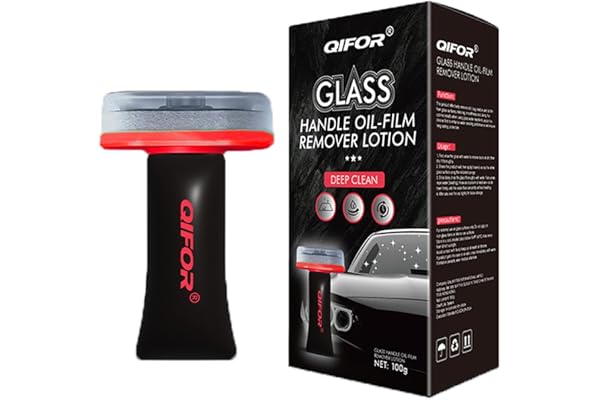 QIFOR Oil Film Remover for Car Windshields and Windows, Automotive Glass Cleaner for Oil Residue & Road Grime, Improves Visibility & Safe Driving (1 PCS)