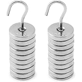 QWORK Lab Slotted Mass Set, 2 Set of Chromium-Plated Metal Slotted Weights, One Set - Total 100g - Includes 9 Weights (10g Each) &amp; One Hanger (10g)