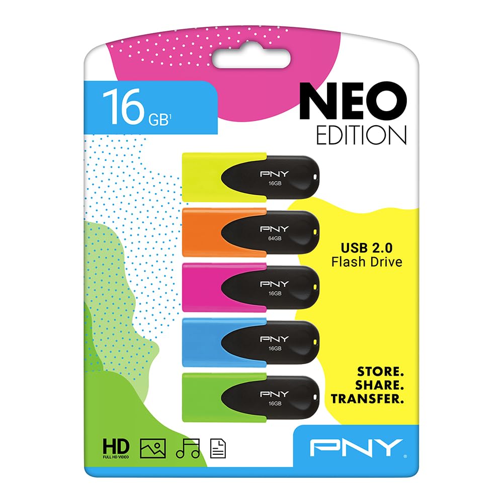 PNY 16GB Attaché 4 USB 2.0 Flash Drive 5-Pack