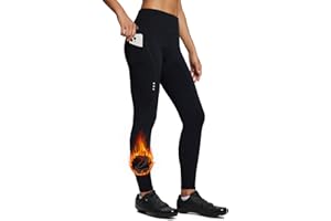 baleaf Womens Winter Cycling Pants Padded Bike Thermal Tights Fleece Lined Leggings Water Resistant Cold Weather Gel Pockets