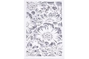 FloraScape Craft Stencil – Reusable Large Floral Painting Template for Walls, Furniture & DIY Art (18 x 28 cm)