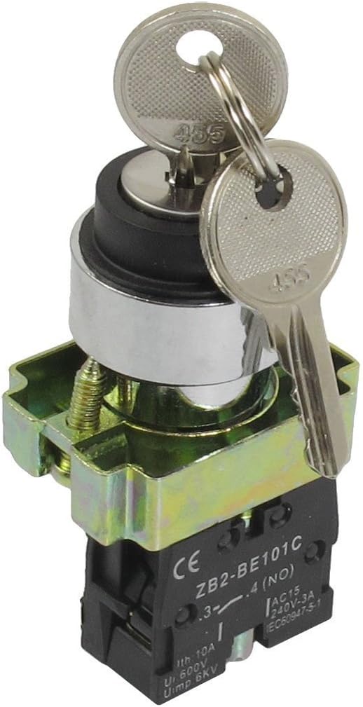 Push Button Switch 22mm Locking 1 NO Two 2-Position Keylock Selector Select Switch ZB2-BG21