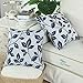 CaliTime Pack of 2 Soft Throw Pillow Covers Cases for Couch Sofa Home Decoration Cute Growing Leaves 18 X 18 Inches Navy Blue