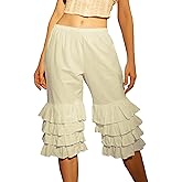 BEAUTELICATE 100% Cotton 4 Layer Ruffles Pajama Pants for Women Bloomers Pettipants