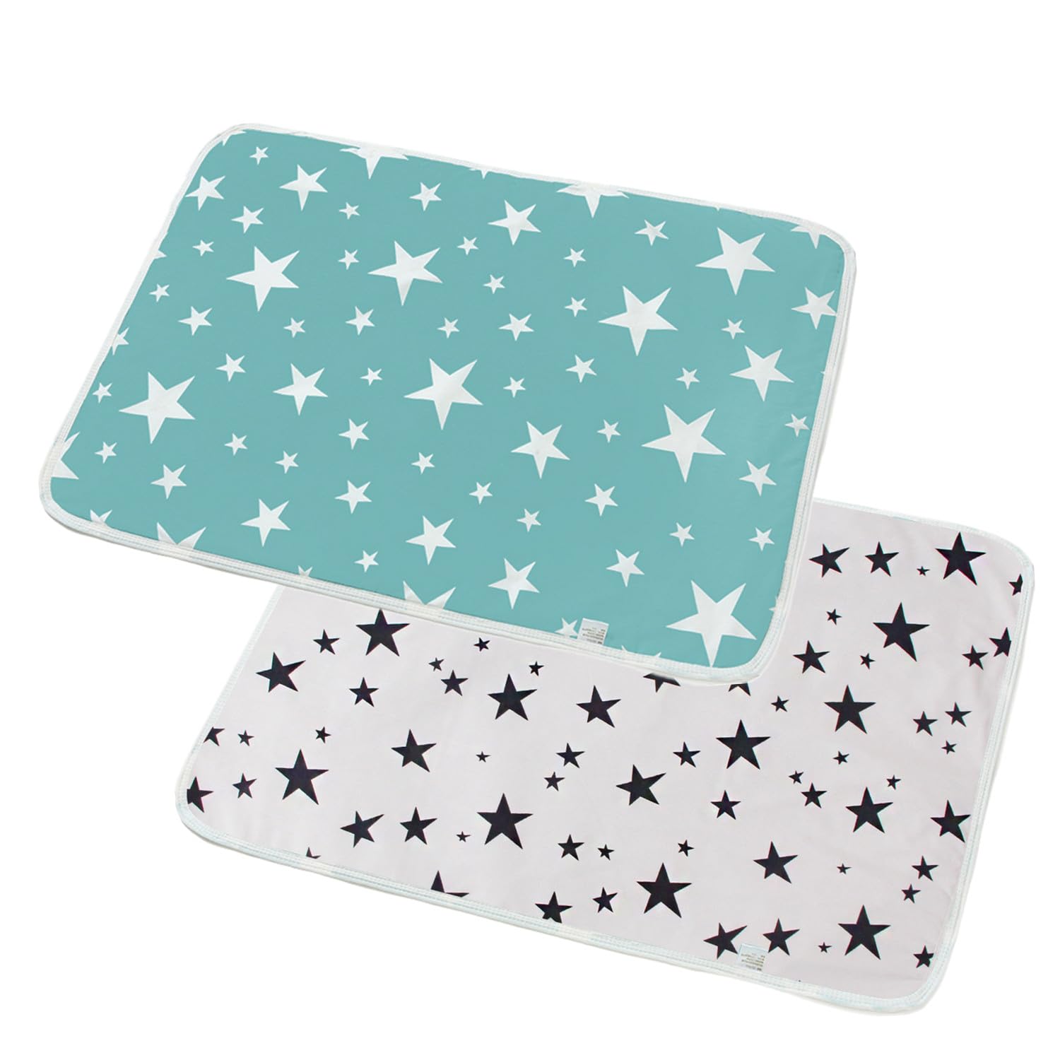 Baby Changing Mats 2 Pack- Portable Nappy Diaper Changing Pad Liners Waterproof Foldable Baby Boys Girls Travel Essentials（Start, 50x70cm）