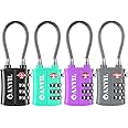 ANVIL TSA Approved Luggage Locks - Re-settable 3-Digit Combination Cable Lock with Alloy Body, Keyless Travel Sentry Accepted Padlock for Gym Locker, Golf Bags, Suitcases