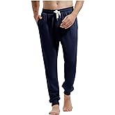 AMY COULEE Men's Casual Joggers Cotton Sweatpants Workout Athletic Pants with Pockets Drawstring Gym Running Pants