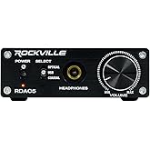 Rockville RDAC5B DAC Digital to Analog Converter with Headphone Amp, Black | USB / Optical / Coaxial Inputs, RCA Output, 24Bit/192kHz, 106dB SNR, Plug and Play, Compact, Volume Control