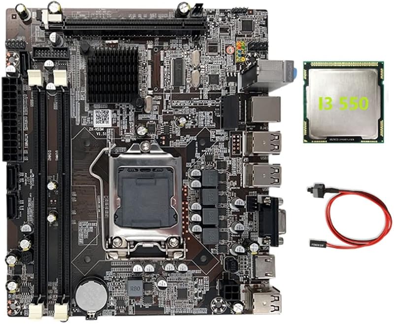 Wresetly H55 Motherboard LGA1156 DDR3 + I3 550 CPU & Switch Cable