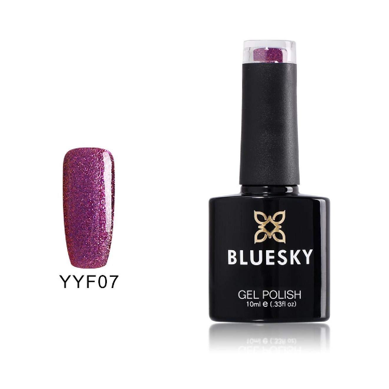 Bluesky Gel Nail Polish, Purple Lavender Yyf07, Purple Glitter, Long Lasting, Chip Resistant, 10 ml (Requires Curing Under UV LED Lamp)