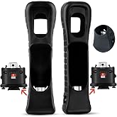 Machine-Ya 2 Pack Wii Motion Plus Adapter,with Silicon Case for wii Remote Controller- External Remote Motion Plus Sensor Controller Wii U Motion Plus (Black)