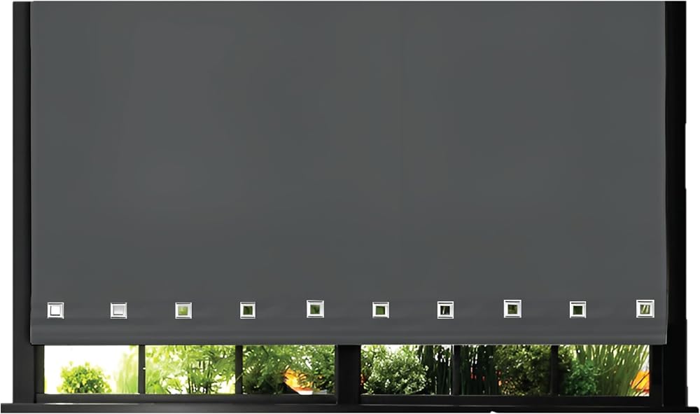 Funky Gadgets Charcoal Grey Roller Blinds 60x165cm Daylight Eyelet Easy Fit