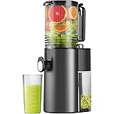 Cold Press Juicer, 5.81" Feed Chute Juicer, 350w Slow Masticating Juicer with 42oz Integrated Pulp Cup, Juicer Machines for W