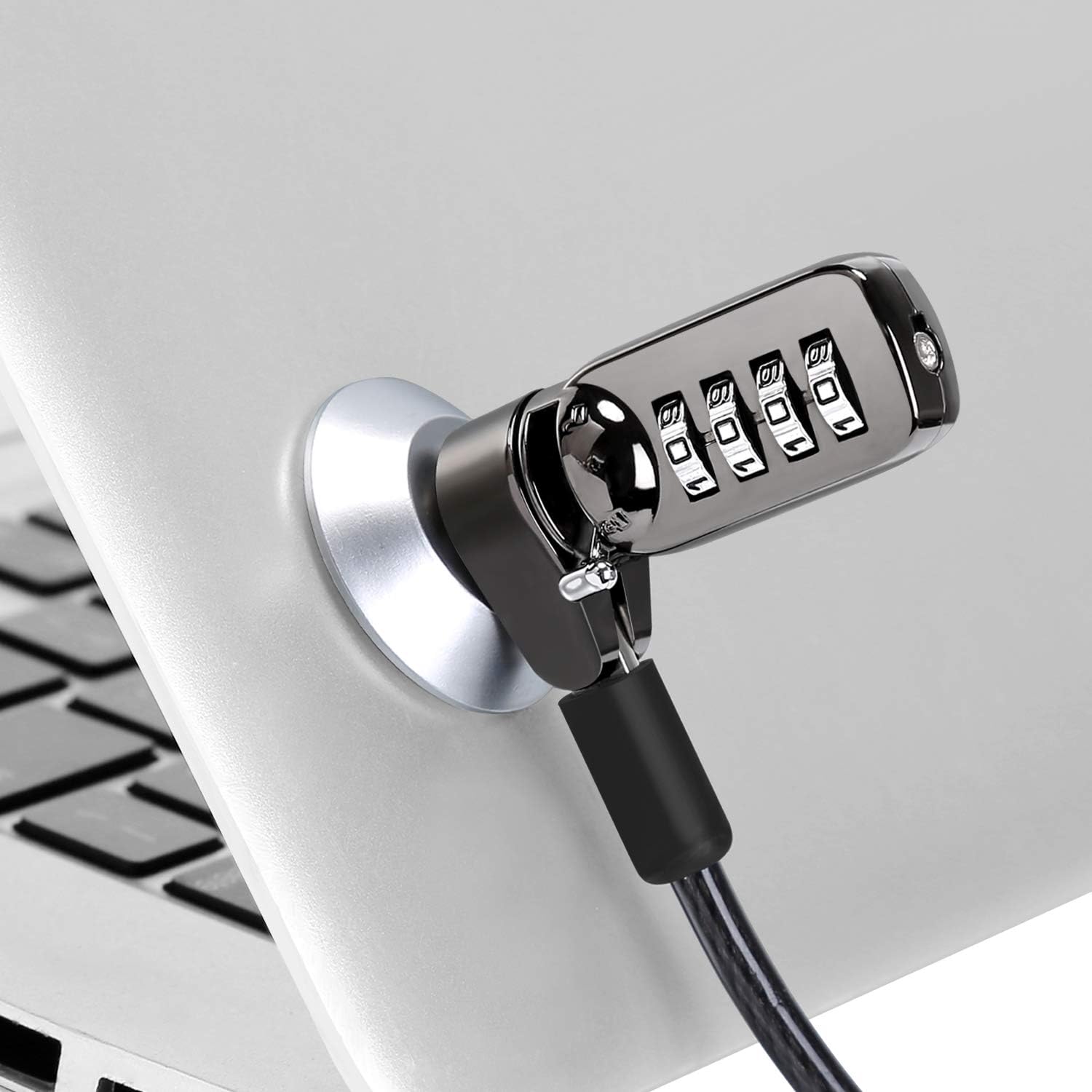 CaLeQi Laptop Cable Lock Hardware Security Cable Lock Anti Theft Lock with for All Desktops Laptops,Macbook,iPad,iPhone and Projectors- 2m Cable Black