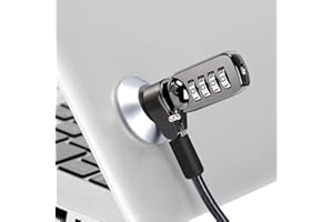 CaLeQi Combination Security Lock Cable for Notebook Laptop Pc Computer Monitor LCD - 2m Cable Black (Oval Sticky Board+Laptop Lock)