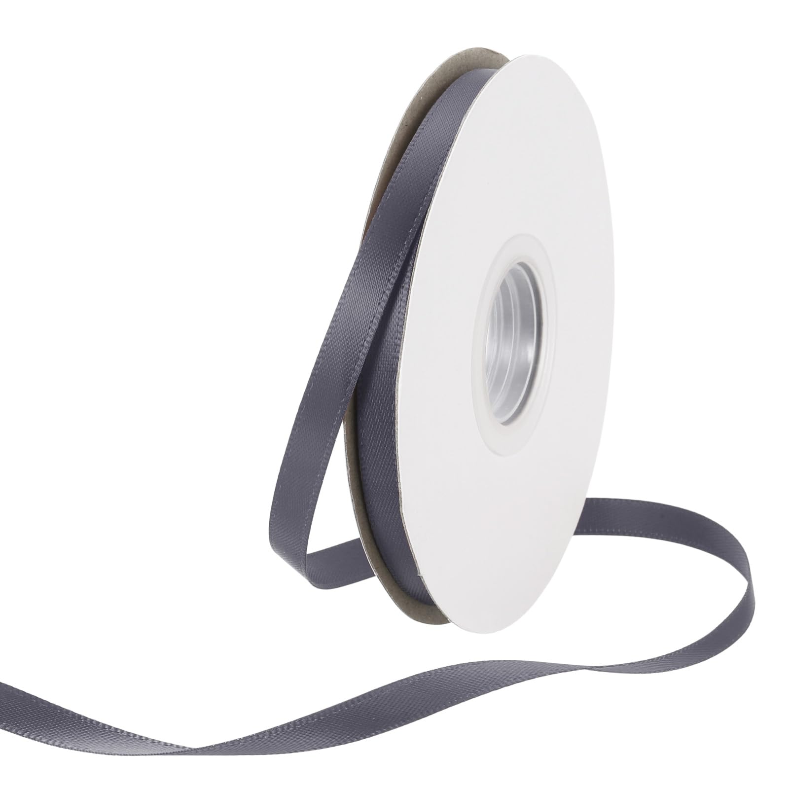 Rebower 6mm Satin Ribbon 46m Thick Double Face Grosgrain Silk Ribbon, [for Gift Wrapping, Hair Bows, Wedding, Cake, Flower] - 50 Yard/150ft/ Steel Blue — image 1