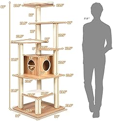 Tangkula Tall Cat Tree, 69-Inch Modern Cat Tower
