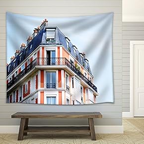 Facade of a European Style Building - Fabric Wall Tapestry Home Decor - 51x60 inches