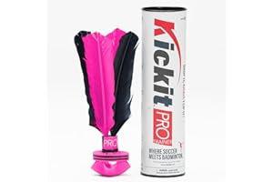 Kickit | The Original Birdie Soccer PRO Trainer | Play Outdoors, Indoors or Backyard, Beach or Tailgate, All Ages Fun & Travel Friendly (Black & Red)