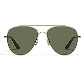 QUAY - Sunglasses for Men & Women, Oversized Sunglasses with UV Protection (Free Fall, Brushed Gold/Green)