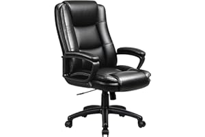 OFIKA Home Office Chair, 400LBS Big and Tall Computer Chair Heavy Duty Design, Ergonomic High Back Cushion Lumbar Back Support, Adjustable Executive Leather with Armrest