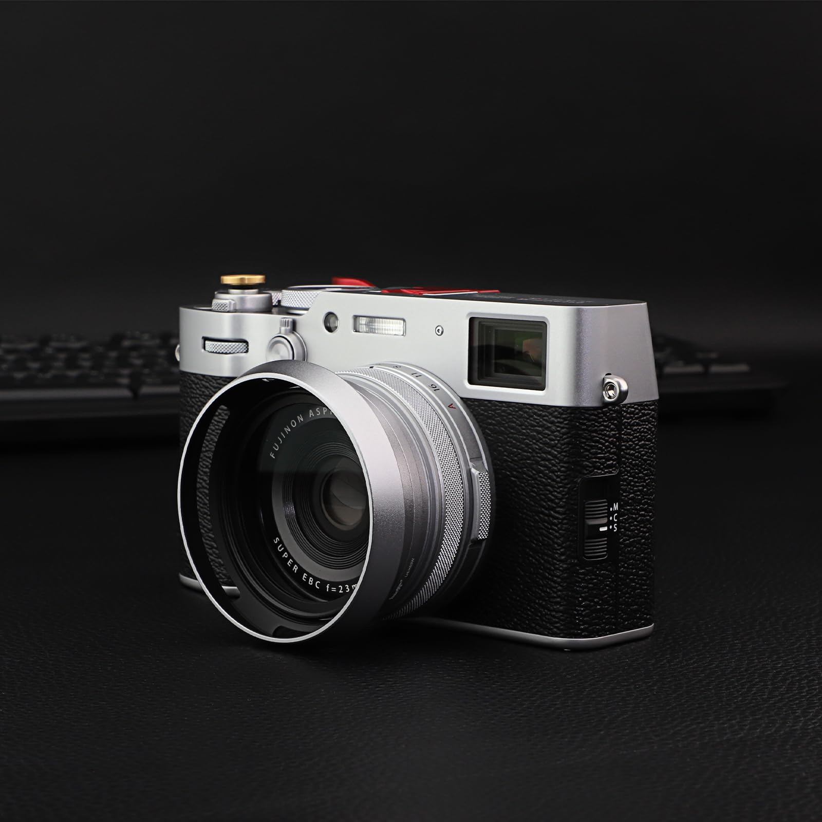 Pare-soleil Haoge LH-X53W Pour Fujifilm X100VI/X100V - 3 En 1 Avec Bague Adaptateur Et Capuchon, Argent