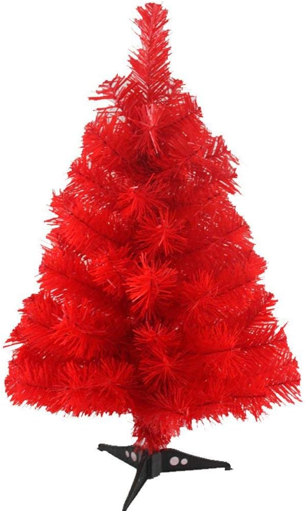 2 Foot Artificial Christmas Tree Xmas Pine Tree with PVC Leg Stand Base Holiday Decoration Red