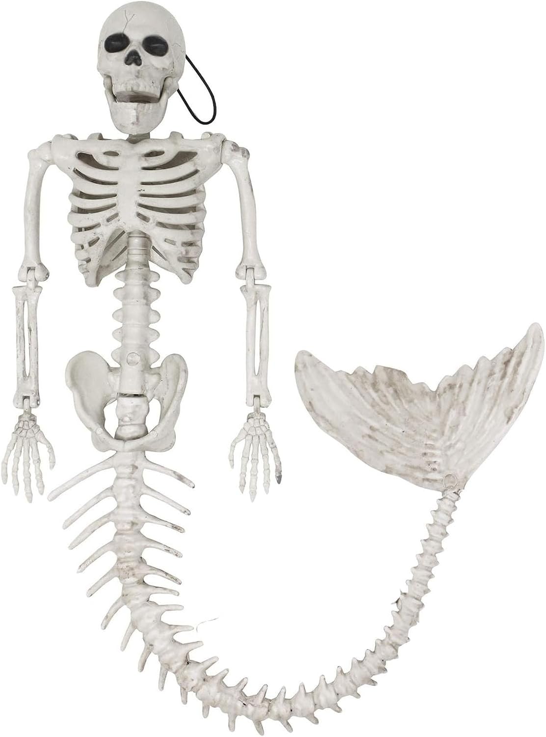 Decorative Garden Stakes - 32” Mermaid Skeleton Life Size Skeleton Mermaid Skeleton Halloween Yard Decorations Spooky Skeleton Mermaid Plastic Bone for Fall Haunted House Party Decor Indoor/Outdoor, Spooky Parties, Classroom