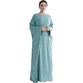 Women Muslim Abaya Dress 1Piece Bat Sleeve Islamic Maxi Robe Fashion Jilbab for Women Eid Kaftan Muslim Robe