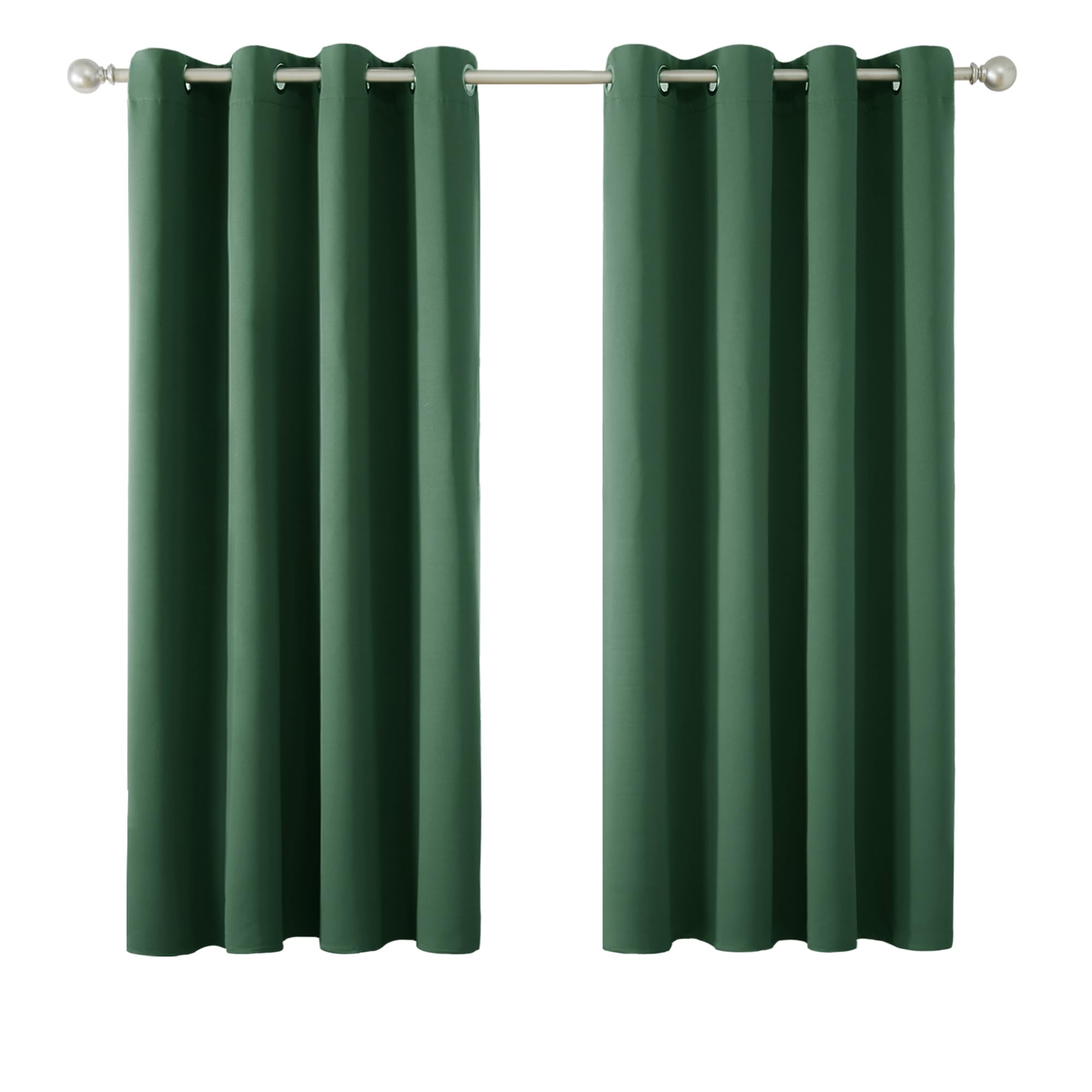 Deconovo Room Darkening Curtains Eyelet Blackout Curtains Thermal Insulated Curtains for Boys Bedroom Dark Green 42 x 54 Inch 2 Panels
