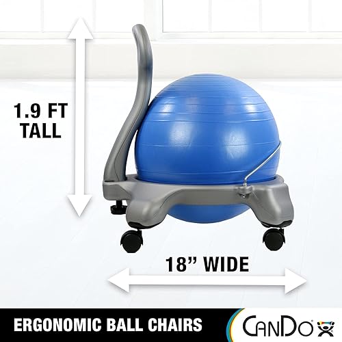 Air Chair Cando Ball Chair, 20-Inch Exercise Ball With Air Pump