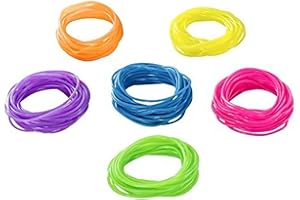 Super Z Outlet 80s Colorful Retro Rock Pop Star Rainbow Diva Disco Jelly Neon Gel Stretchable Bracelets Bands for Theme Events, Colorful Assortment, Assorted Toy Party Favor Prizes (Assorted 144pk)
