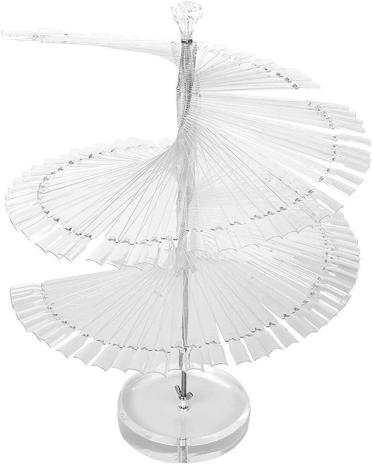 PetHot 120Pcs False Nail Tips Sticks Polish Display Stand Fan-shaped False FakeTransparent Nail Art Tips Nail for Display Practise