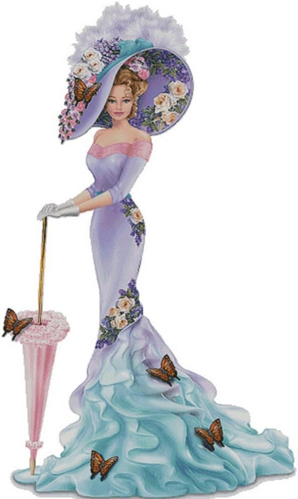Diamond Painting Cross Stitch Pretty Girl and Butterfly Umbrella Needlework Diamond Embroidery Home Decoration