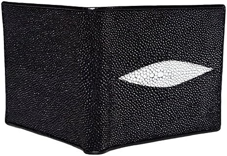 Genuine Stingray Exotic Leather Slim Bifold Wallet Purse Window ID Coin Holder