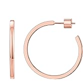 PAVOI 14K Gold Plated Thin Square Edge Open Hoop Earrings for Women | Trendy Lightweight Open Hoops