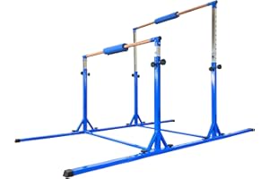 MARFULA Gymnastics Double Horizontal Bars 3Play Parallel Bars Uneven Bars Gymnastics Training Kip Bar with 304 Stainless Steel Regulating Arms & Fiberglass Rail for Indoor Outdoor Home Club Use